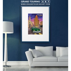 roadside america travel poster for sale vintage illinois poster north michigan avenue chicago print home decor wall art