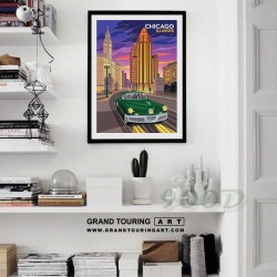 united states america usa illinois state chicago il the magnificent mile tucker 48 poster