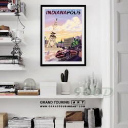 united states america usa indiana state indianapolis in downtown soldiers and sailors monument maserati 8cft poster