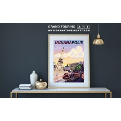 1938 maserati 8cft vintage car art roadside america indianapolis indiana travel poster for sale garage decor