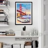 united states america usa california state san francisco ca golden gate bridge chevy poster