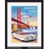 golden gate bridge san francisco california united states usa vintage roadside america travel poster classic car