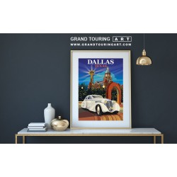 1925 rolls royce phantom 1 jonckheere coupe vintage car art roadside america dallas texas travel poster for sale garage decor