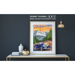 1921 duesenberg model a vintage car art roadside america black hills south dakota travel poster for sale garage decor