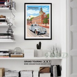 united states america usa pennsylvania state philadelphia pa independence hall pierce arrow poster