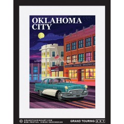 oklahoma city oklahoma city oklahoma united states usa vintage roadside america travel poster classic car