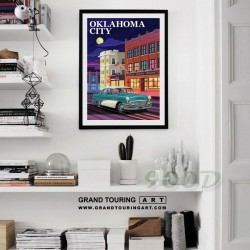 united states america usa oklahoma state oklahoma city ok automobile alley buick poster