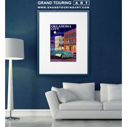 roadside america travel poster for sale vintage oklahoma poster oklahoma city print home decor wall art