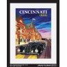 cincinnati ohio united states usa vintage roadside america travel poster classic car