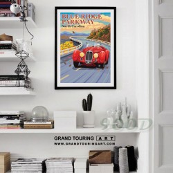 united states america usa north carolina state nc blue ridge parkway alfa romeo poster