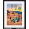 taos pueblo new mexico united states usa vintage roadside america travel poster classic car