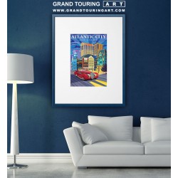 roadside america travel poster for sale vintage new jersey poster atlantic city print home decor wall art