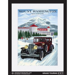 mount washington valley new hampshire united states usa vintage roadside america travel poster classic car