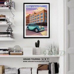 united states america usa nebraska state omaha ne omaha old market district jaguar poster