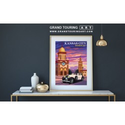 1934 hispano suiza j12 vintage car art roadside america independence missouri travel poster for sale garage decor