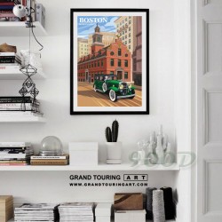 united states america usa massachusetts state boston ma old state house cadillac poster