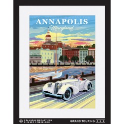 annapolis city dock annapolis maryland united states usa vintage roadside america travel poster classic car