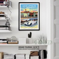 united states america usa maryland state annapolis md city dock and ego alley duesenberg poster