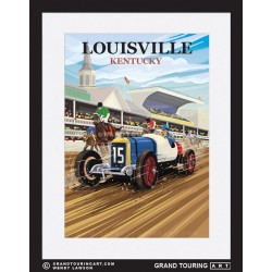 kentucky derby louisville kentucky united states usa vintage roadside america travel poster classic car