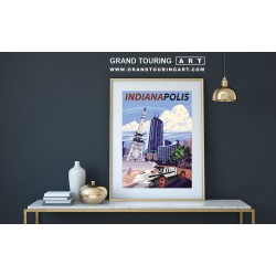 1920 duesenberg 183 grand prix vintage car art roadside america indianapolis indiana travel poster for sale garage decor