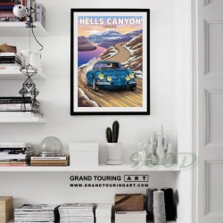 united states america usa idaho state lewiston-id hells canyon national recreation area renault alpine poster