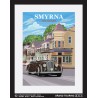 four corners downtown smyrna delaware united states usa vintage roadside america travel poster classic car