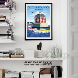 united states america usa connecticut state new london ct ledge lighthouse amphicar poster