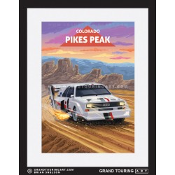 pikes peak colorado united states usa vintage roadside america travel poster classic car