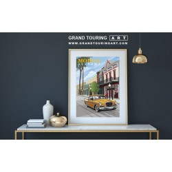 1956 studebaker golden hawk classic car vintage car art roadside america mobile alabama travel poster for sale garage decor