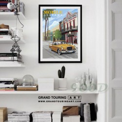 united states america usa alabama state mobile al lower dauphin street studebaker golden hawk poster