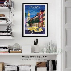 united states america usa south carolina state charleston sc french quarter auburn poster