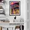 united states america usa route 66 highway delorean poster