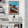 united states america usa arizona state monument valley delorean poster