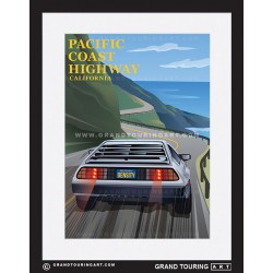 pacific coast highway 1 pch california united states of america usa vintage roadside travel posters classic car