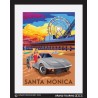 santa monica california united states of america usa vintage roadside travel posters corvette classic car