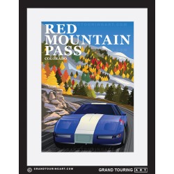 red mountain pass san juan colorado united states of america usa vintage roadside travel posters classic car