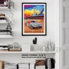 united states america usa california state ca santa monica pier beach c3 chevrolet corvette poster