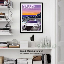 united states america usa california state co pikes peak c8 chevrolet corvette poster