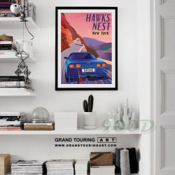 united states america usa new york state ny hawks nest highway chevrolet corvette poster